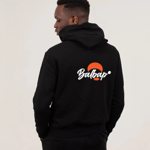 Black Balbap Hoodie with Orange and White Balbap logo.